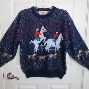 Mackinaw Woolens Vintage Men's Sweater/Pullover Size M Horses Dogs Knitted